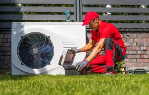 AC service by a HVAC technician