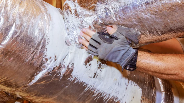Ductwork installation in attic space 1 768x432